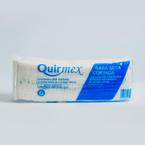 GASA SECA CORTADA DE ALGODÓN CON TRAMPA OPACA A LOS RAYOS X QUIRMEX 10 CM x 10 CM